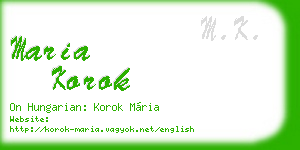 maria korok business card